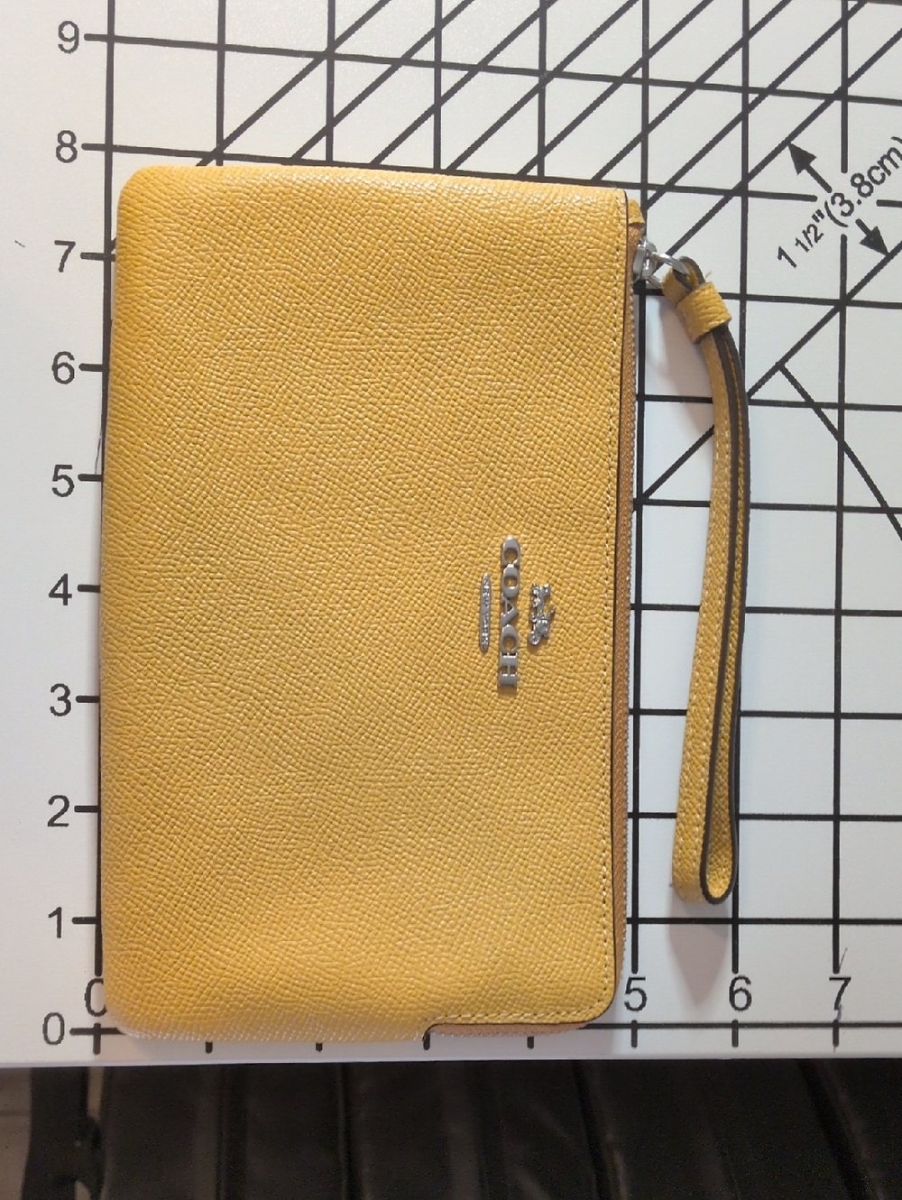 Coach Mustard Yellow Leather Zip Wristlet